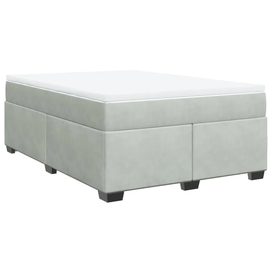 Sommier à lattes de lit et matelas Gris clair 140x190cm Velours - 9