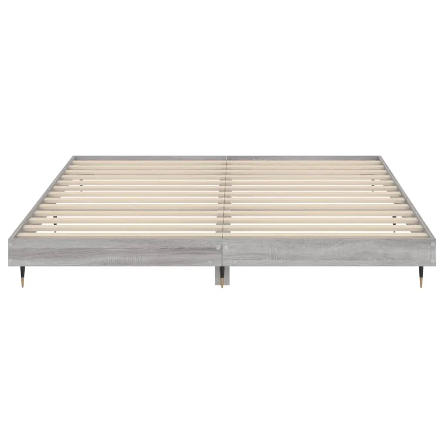 Cadre de lit sans matelas sonoma gris 200x200 cm - 6