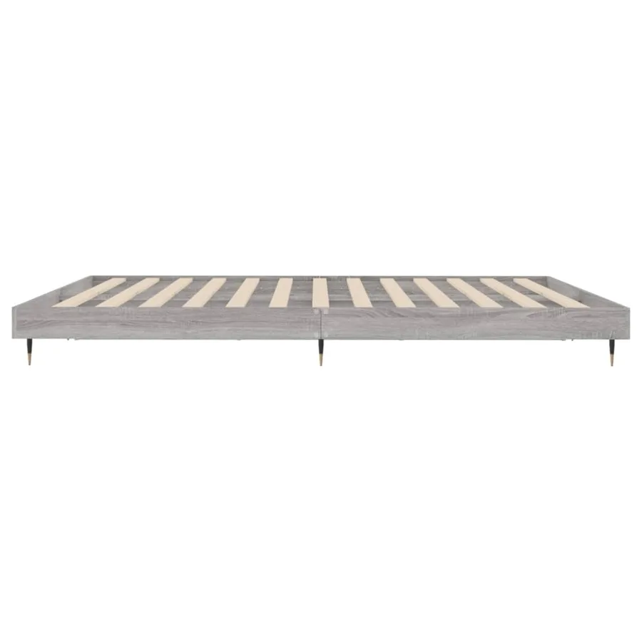 Cadre de lit sans matelas sonoma gris 200x200 cm - 7