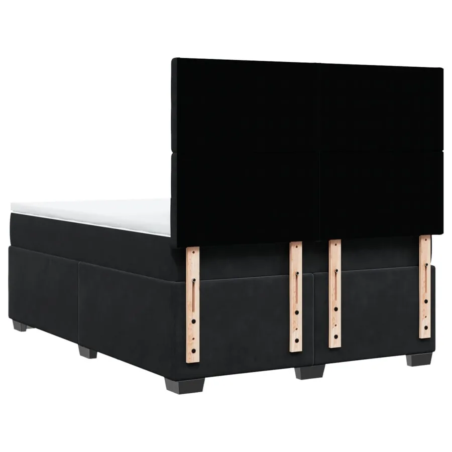 Sommier à lattes de lit avec matelas Noir 140x190 cm Velours - 12