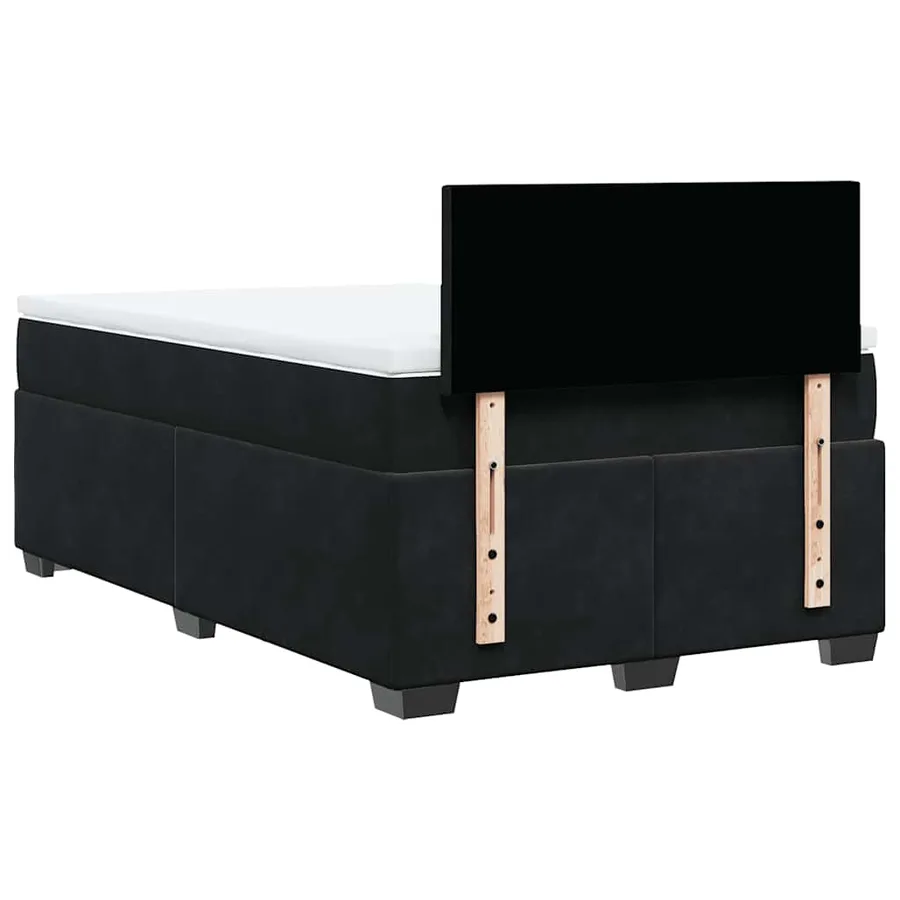 Sommier à lattes de lit avec matelas noir 120x190 cm velours - 10