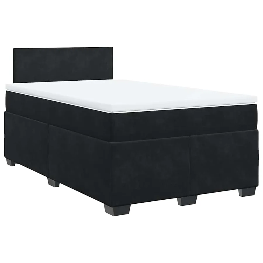 Sommier à lattes de lit avec matelas noir 120x190 cm velours - 2