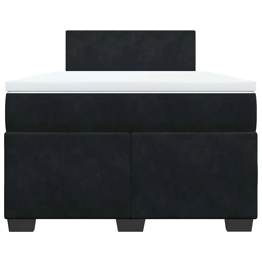 Sommier à lattes de lit avec matelas noir 120x190 cm velours - 4