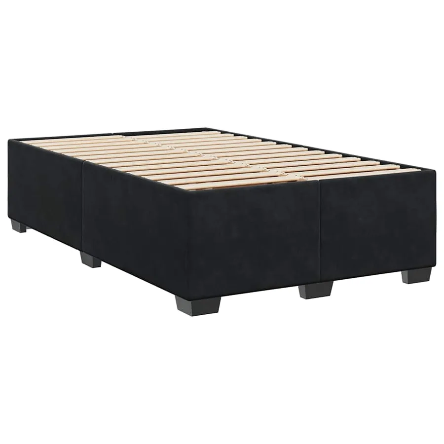 Sommier à lattes de lit avec matelas noir 120x190 cm velours - 5