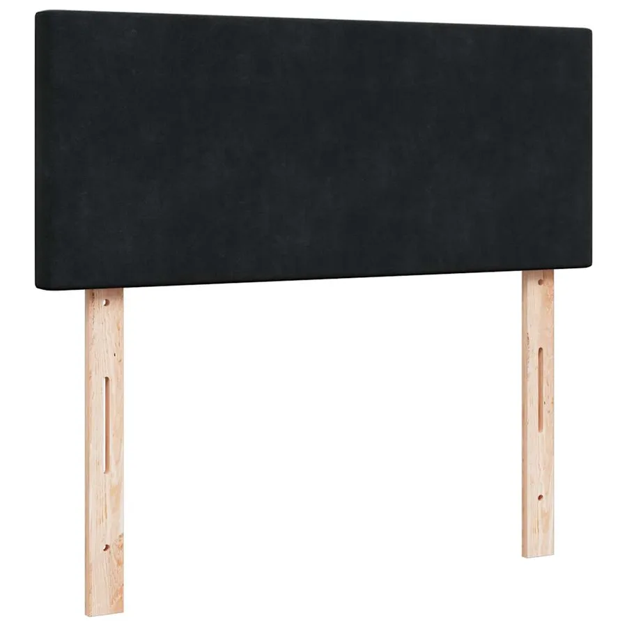 Sommier à lattes de lit avec matelas noir 120x190 cm velours - 8