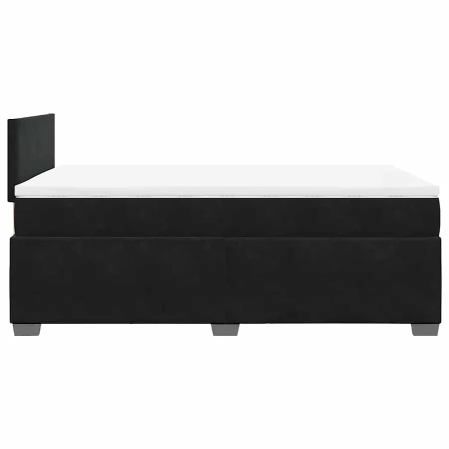 Sommier à lattes de lit avec matelas noir 120x190 cm velours - 9