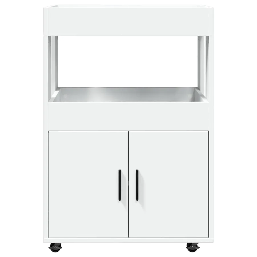 Chariot de bar blanc 60x39,5x89 cm bois d'ingénierie - 4