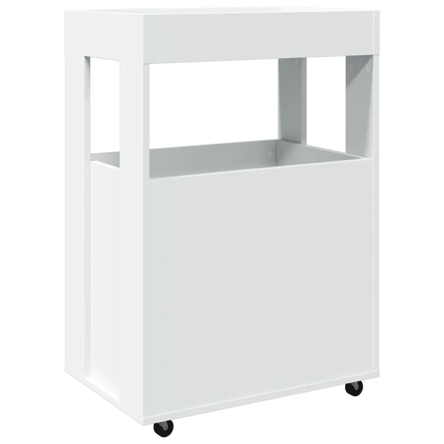 Chariot de bar blanc 60x39,5x89 cm bois d'ingénierie - 6