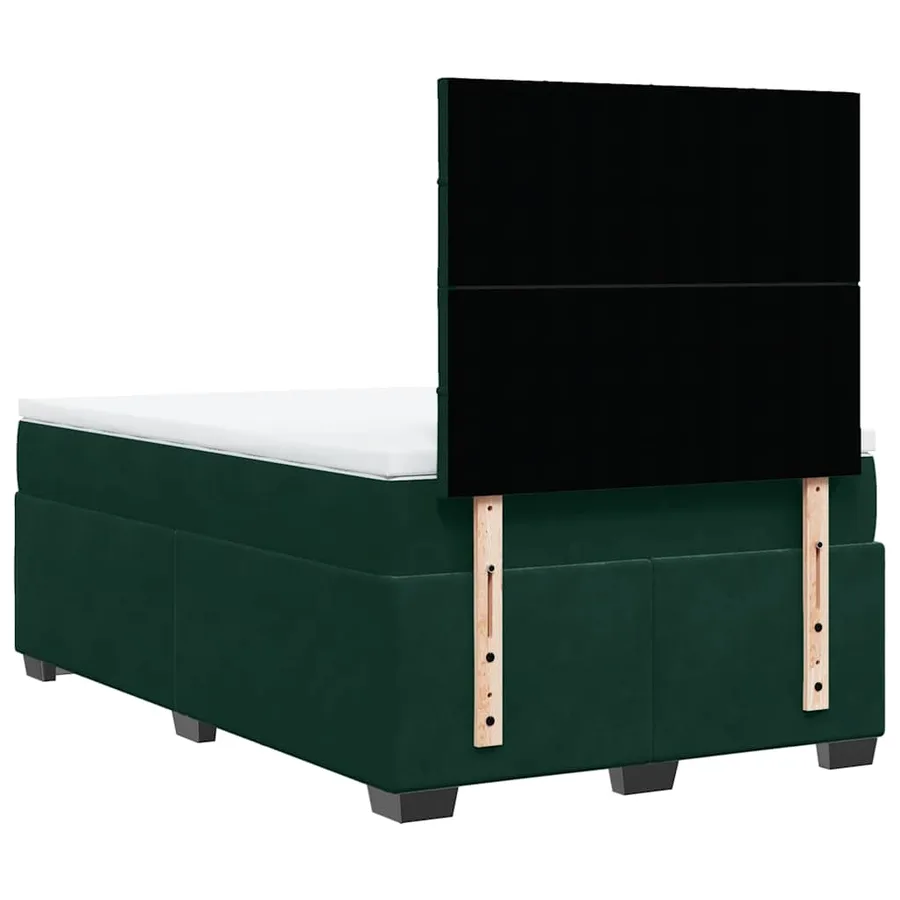 Sommier à lattes de lit et matelas Vert foncé 120x200cm Velours - 12
