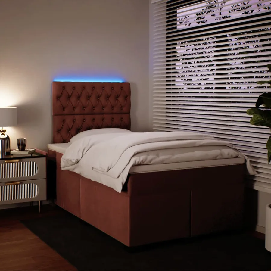 Sommier à lattes de lit avec matelas Rose 120x200 cm Velours - 5