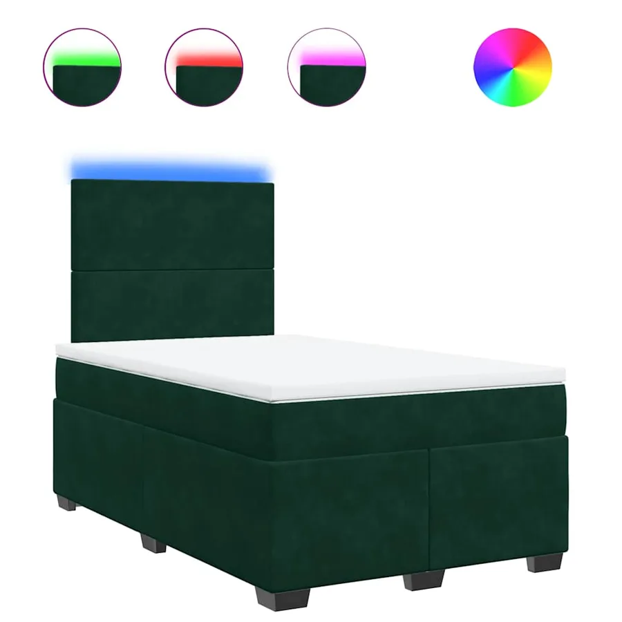 Sommier à lattes de lit et matelas Vert foncé 120x200cm Velours - 2