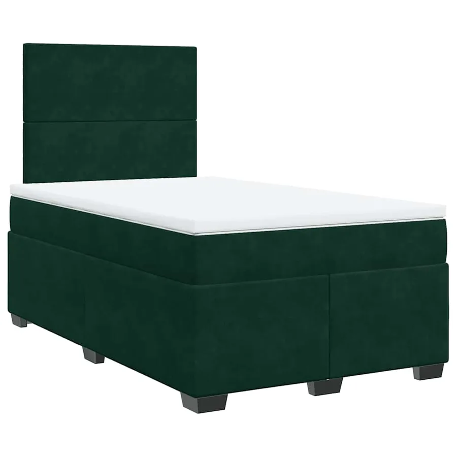 Sommier à lattes de lit et matelas Vert foncé 120x200cm Velours - 3