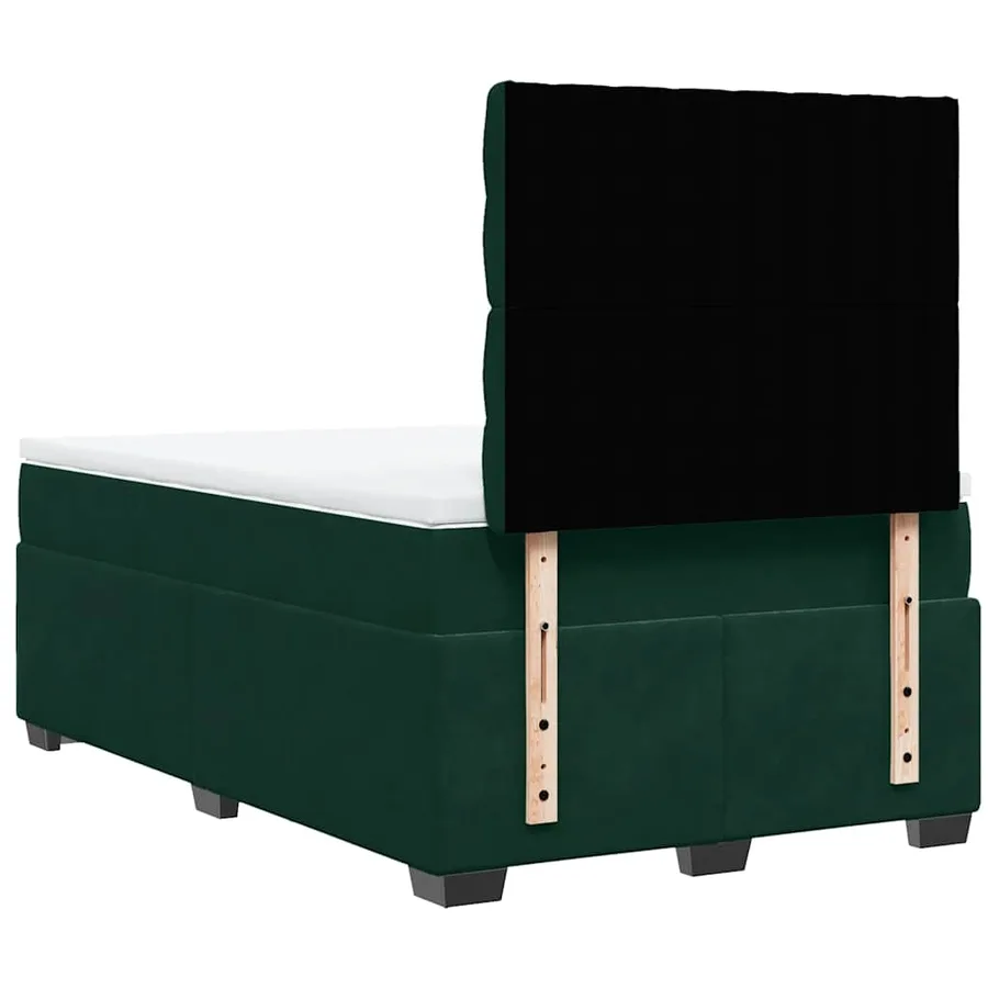 Sommier à lattes de lit et matelas Vert foncé 120x200cm Velours - 12