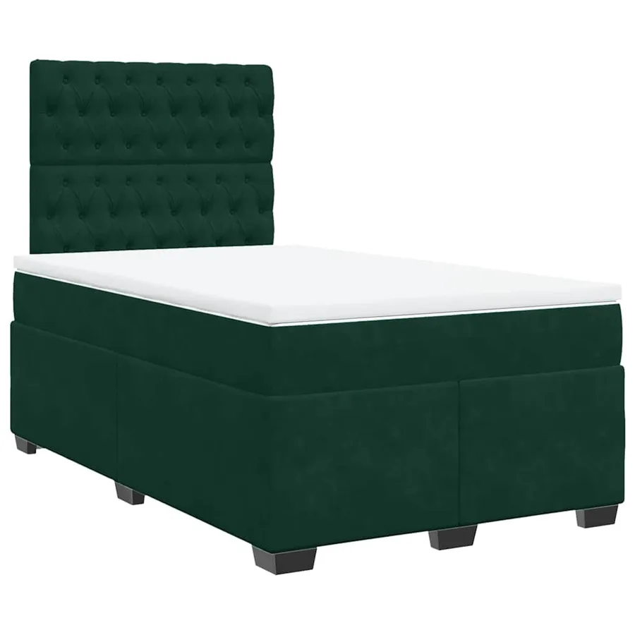 Sommier à lattes de lit et matelas Vert foncé 120x200cm Velours - 3