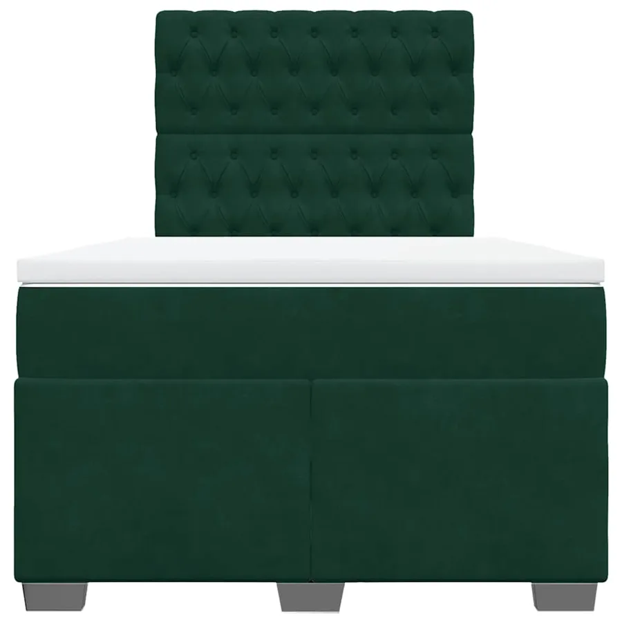 Sommier à lattes de lit et matelas Vert foncé 120x200cm Velours - 6