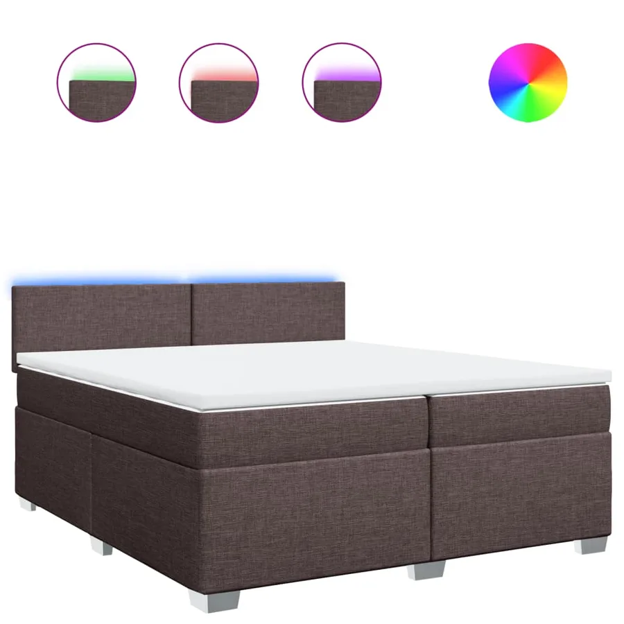 Sommier à lattes de lit avec matelas Marron foncé 200x200 cm - 2