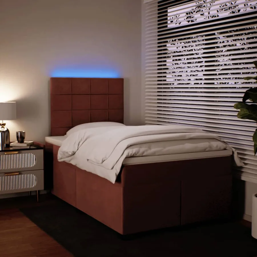Sommier à lattes de lit avec matelas Rose 120x200 cm Velours - 5