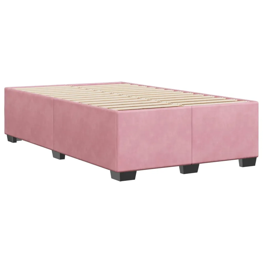 Cadre de lit sans matelas rose 120x200 cm velours - 3