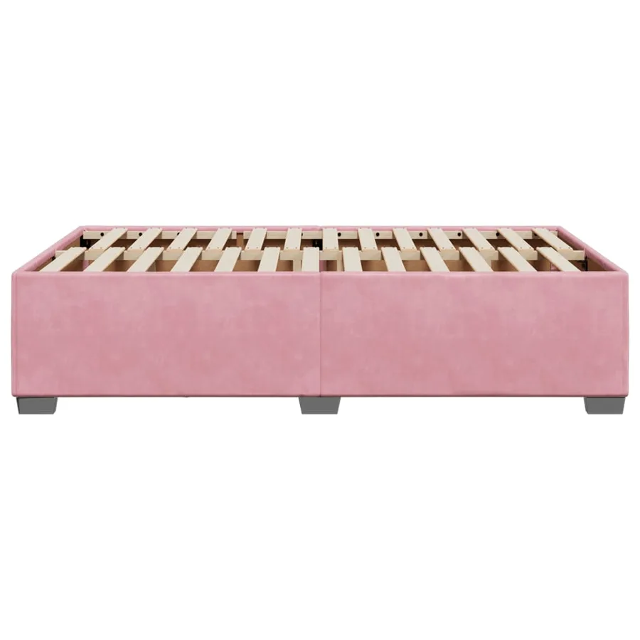 Cadre de lit sans matelas rose 120x200 cm velours - 5