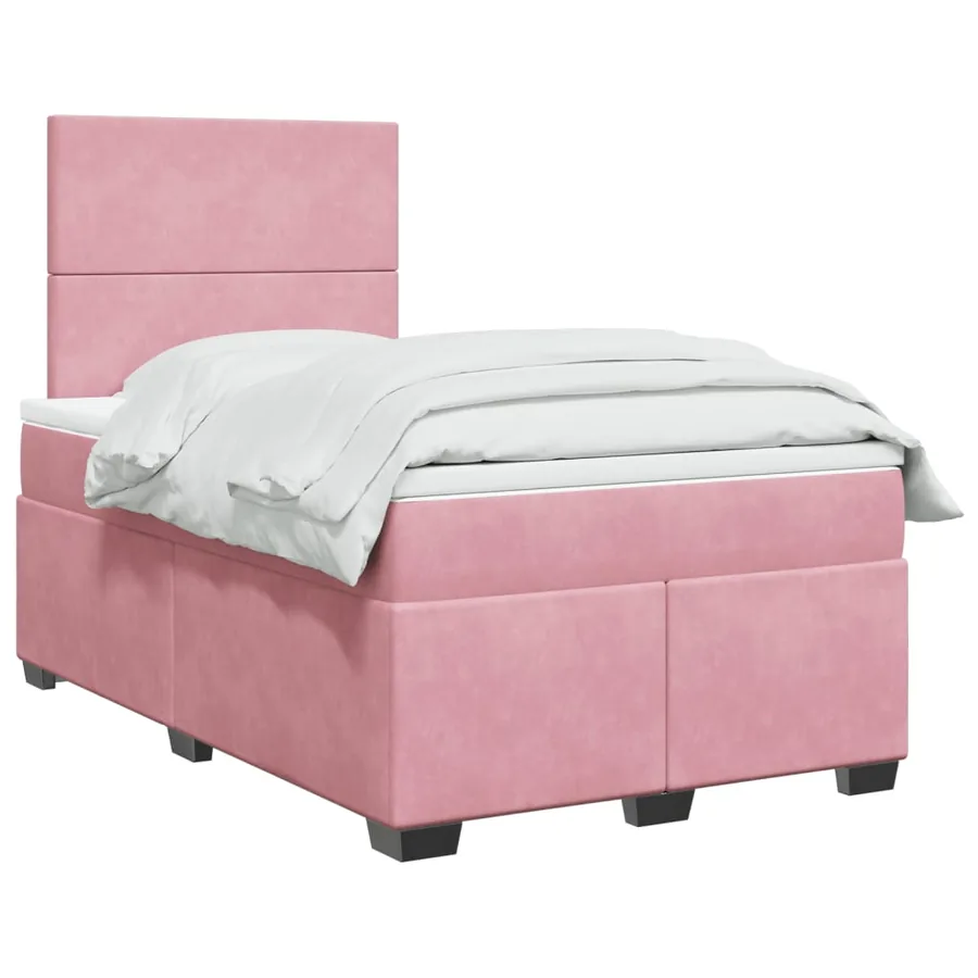 Sommier à lattes de lit avec matelas Rose 120x200 cm Velours