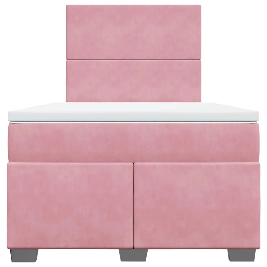 Sommier à lattes de lit avec matelas Rose 120x200 cm Velours - 4