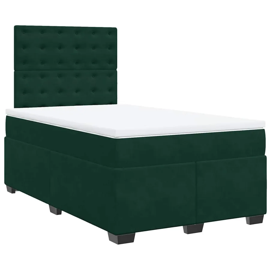 Sommier à lattes de lit et matelas Vert foncé 120x200cm Velours - 2