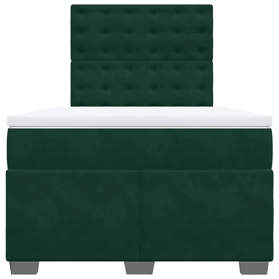 Sommier à lattes de lit et matelas Vert foncé 120x200cm Velours - 4