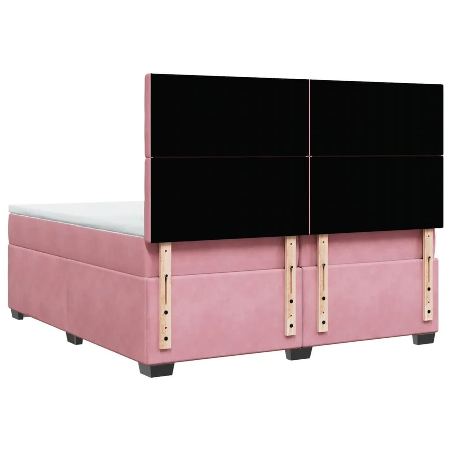 Sommier à lattes de lit avec matelas Rose 200x200 cm Velours - 12