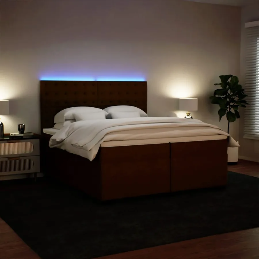 Sommier à lattes de lit avec matelas Rose 200x200 cm Velours - 4