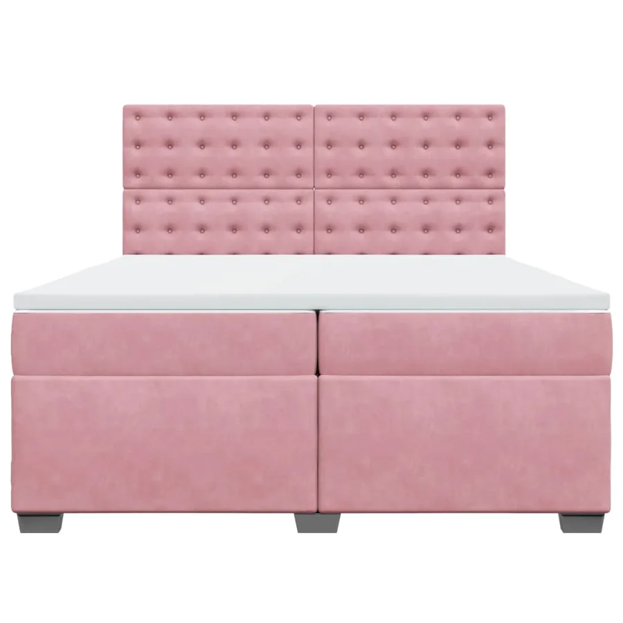 Sommier à lattes de lit avec matelas Rose 200x200 cm Velours - 6