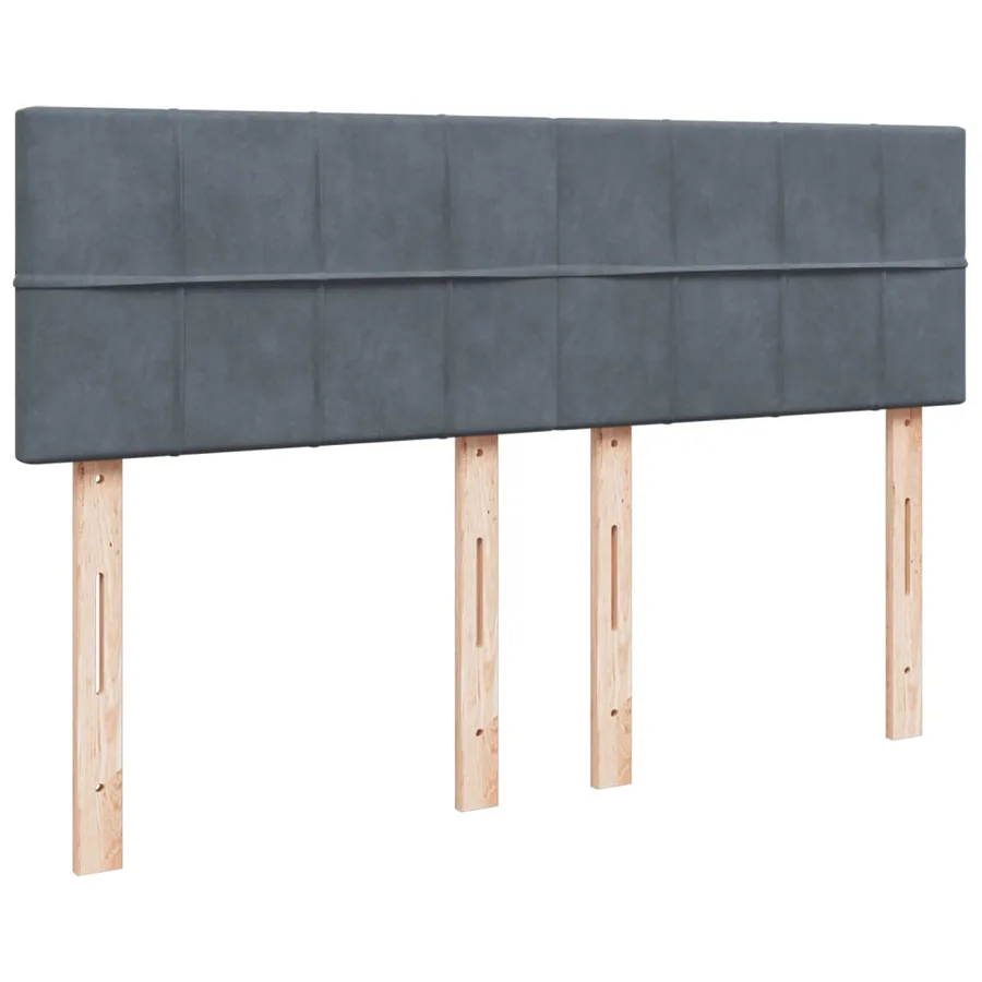 Sommier à lattes de lit et matelas Gris foncé 140x190cm Velours - 10