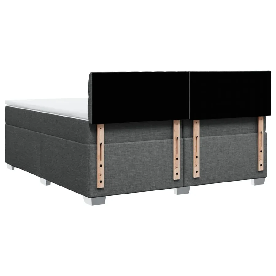 Sommier à lattes de lit avec matelas Gris foncé 200x200cm Tissu - 10