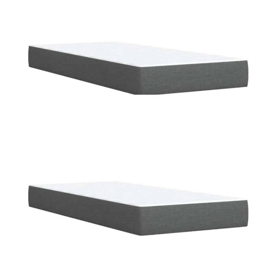 Sommier à lattes de lit avec matelas Gris foncé 200x200cm Tissu - 6