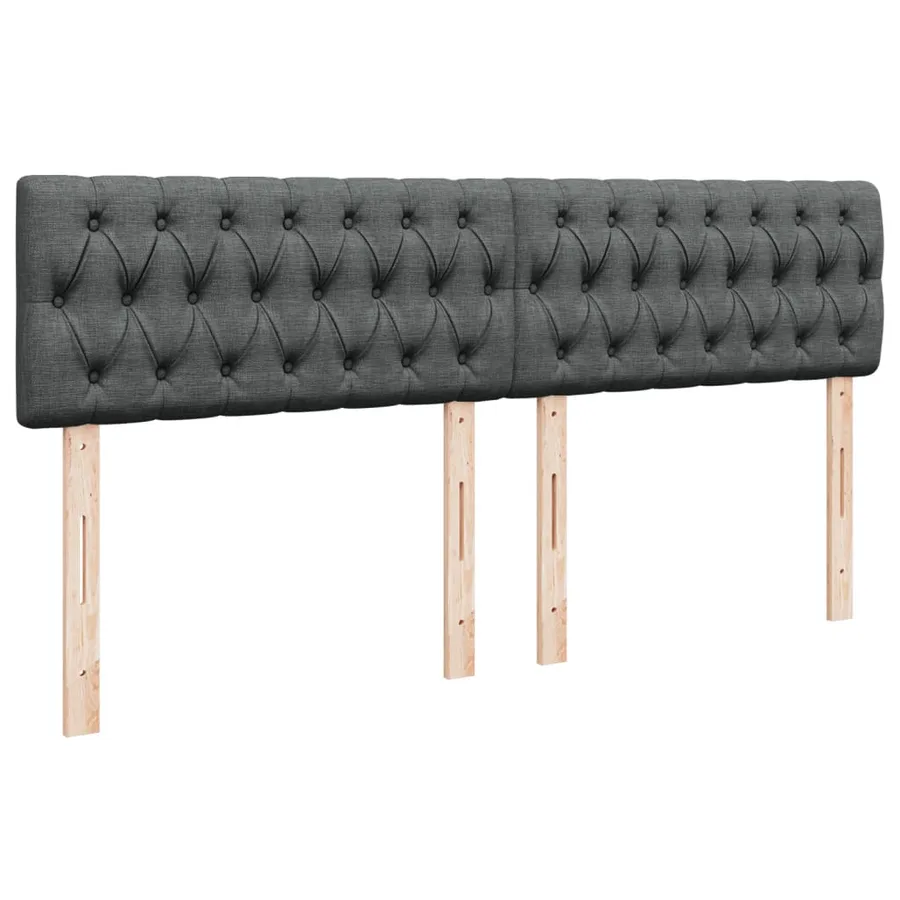 Sommier à lattes de lit avec matelas Gris foncé 200x200cm Tissu - 8
