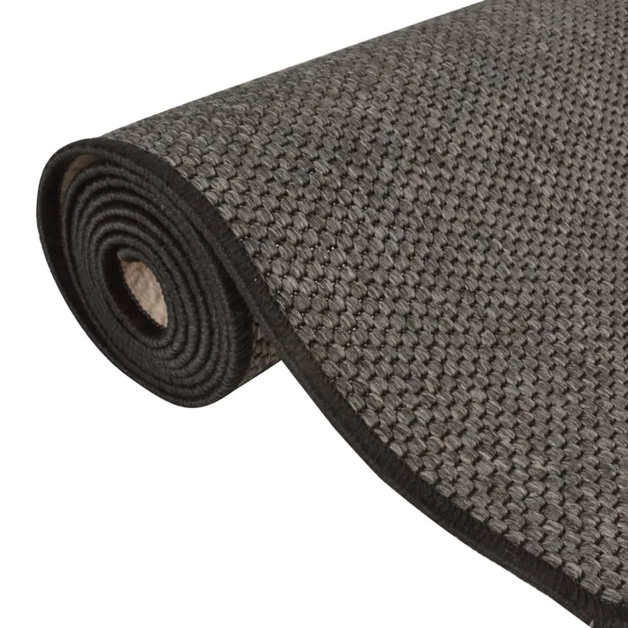 Tapis de couloir aspect sisal anthracite 80x400 cm - 5