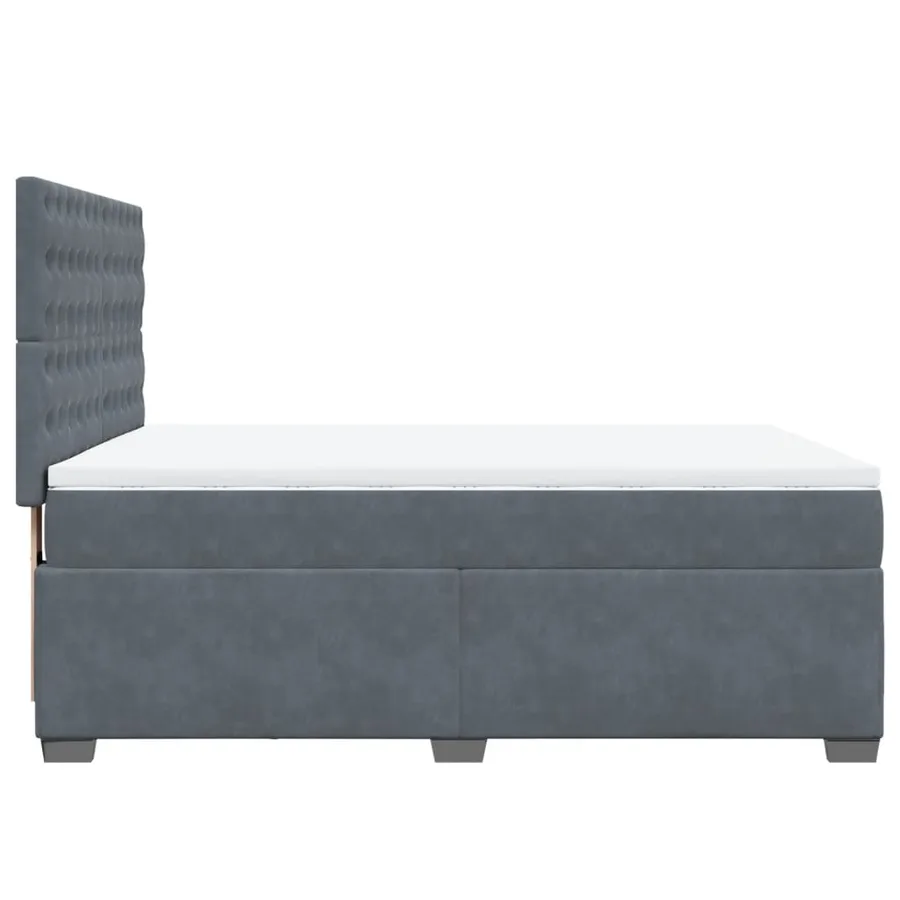 Sommier à lattes de lit et matelas Gris foncé 140x190cm Velours - 9