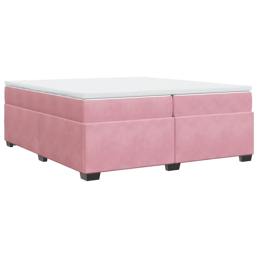 Sommier à lattes de lit avec matelas Rose 200x200 cm Velours - 2