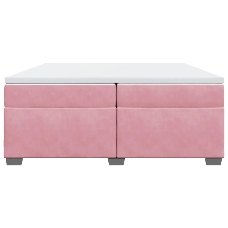 Sommier à lattes de lit avec matelas Rose 200x200 cm Velours - 4