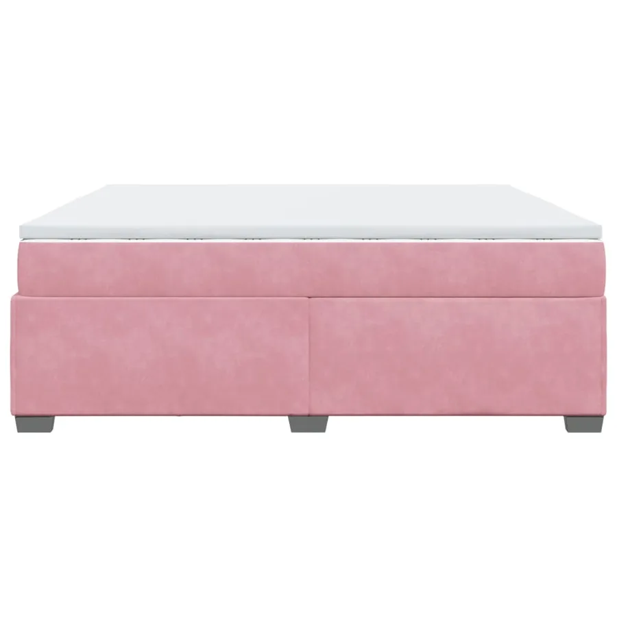 Sommier à lattes de lit avec matelas Rose 200x200 cm Velours - 8