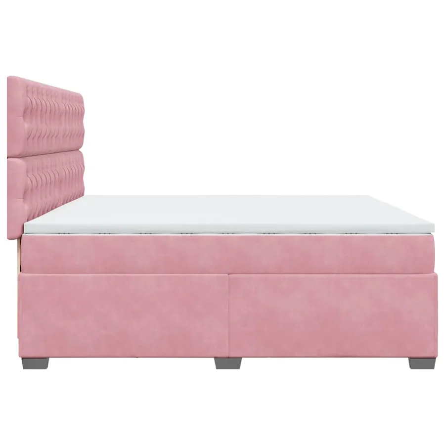 Sommier à lattes de lit avec matelas Rose 200x200 cm Velours - 9
