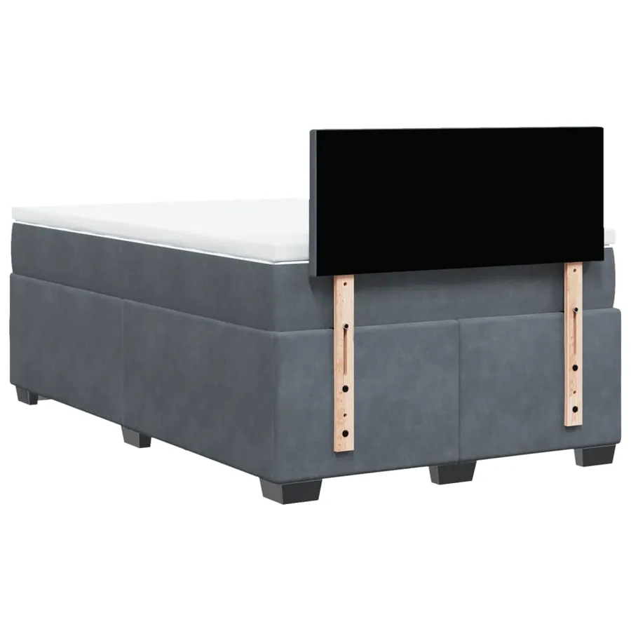 Sommier à lattes de lit et matelas Gris foncé 120x200cm Velours - 10