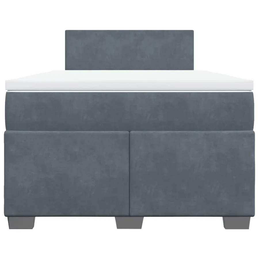 Sommier à lattes de lit et matelas Gris foncé 120x200cm Velours - 4