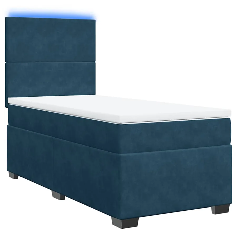 Sommier à lattes de lit avec matelas bleu 100x200 cm - 3