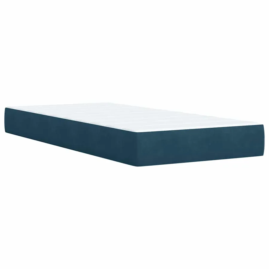 Sommier à lattes de lit avec matelas bleu 90x200 cm velours - 6