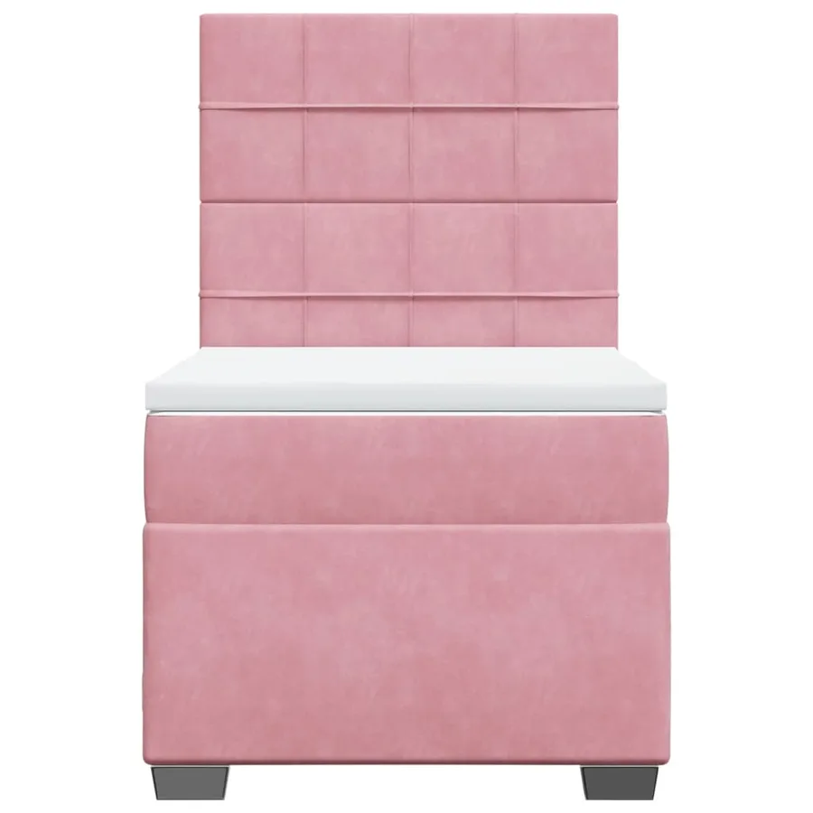 Sommier à lattes de lit avec matelas Rose 90x200 cm Velours - 4
