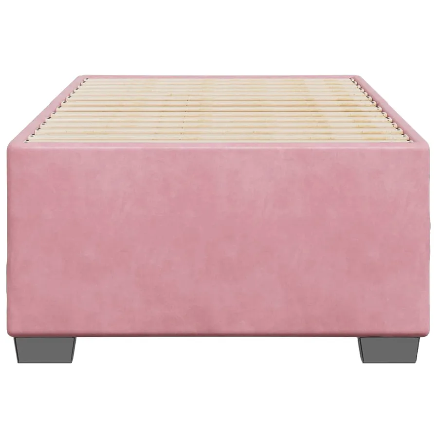 Cadre de lit sans matelas rose 100x200 cm velours - 4
