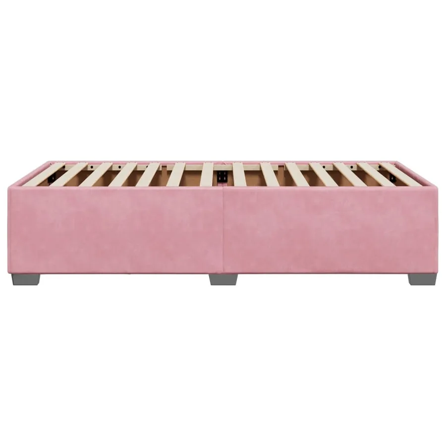 Cadre de lit sans matelas rose 100x200 cm velours - 5