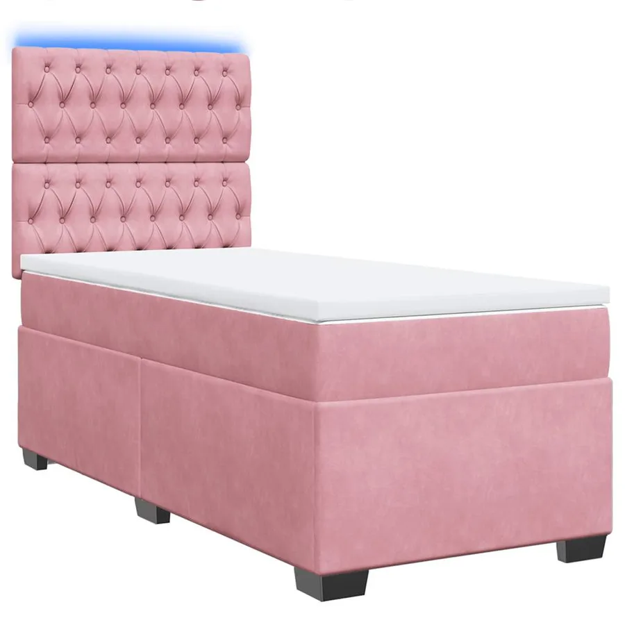 Sommier à lattes de lit avec matelas Rose 100x200 cm Velours - 3