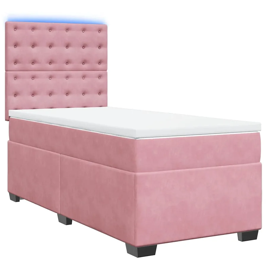 Sommier à lattes de lit avec matelas Rose 100x200 cm Velours - 3