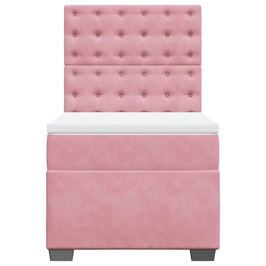 Sommier à lattes de lit avec matelas Rose 100x200 cm Velours - 7